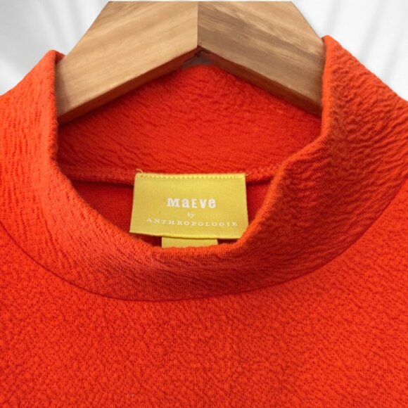 Maeve by Anthropologie Charley Textured Sleeveless Top | Orange | Size L - Picture 3 of 5